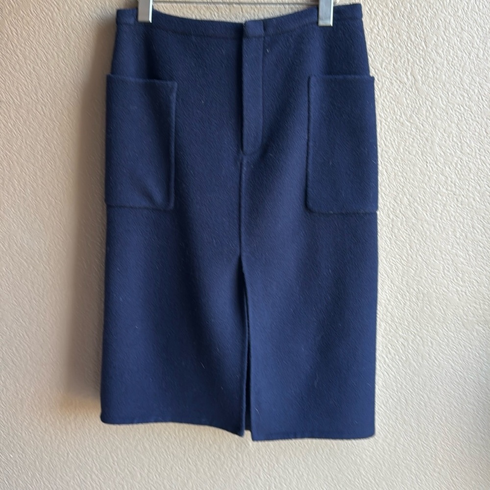 Vince Brushed wool navy skirt 6